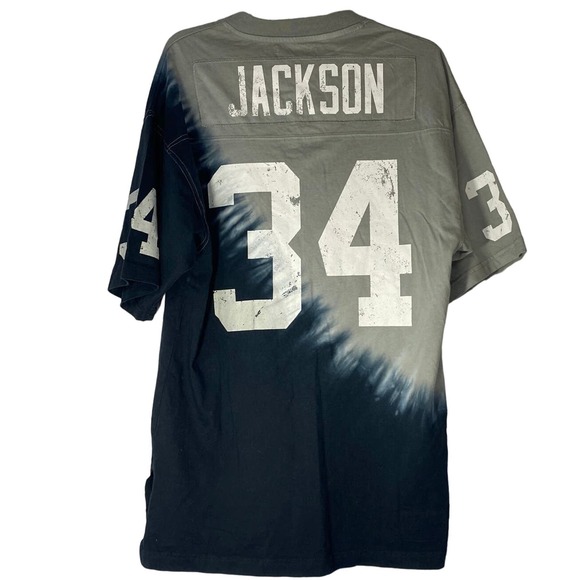 Mitchell & Ness Bo Jackson Throwback Tie Dyed Black Silver Jersey Tee men sz M - Picture 6 of 9